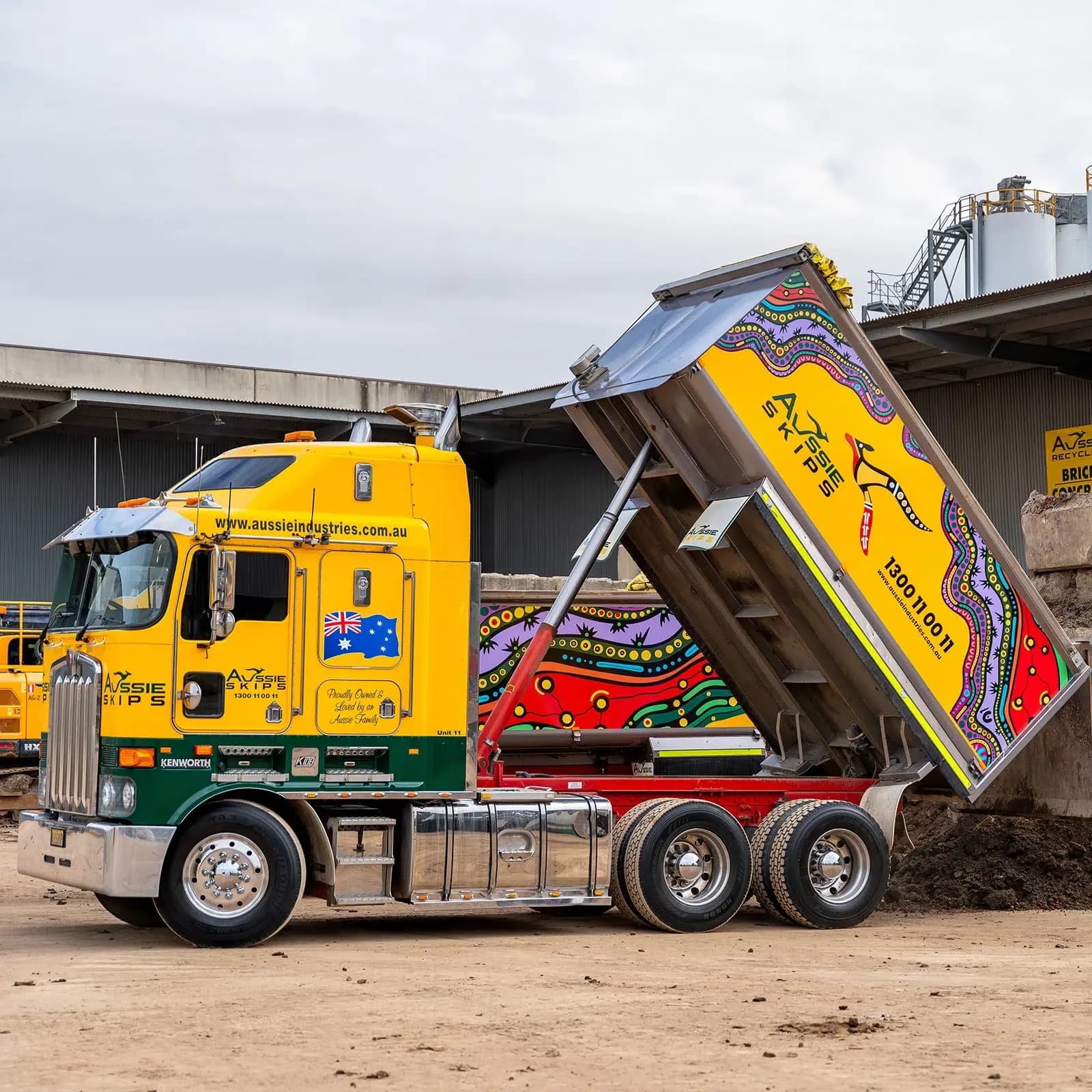 aussie skip bin truck